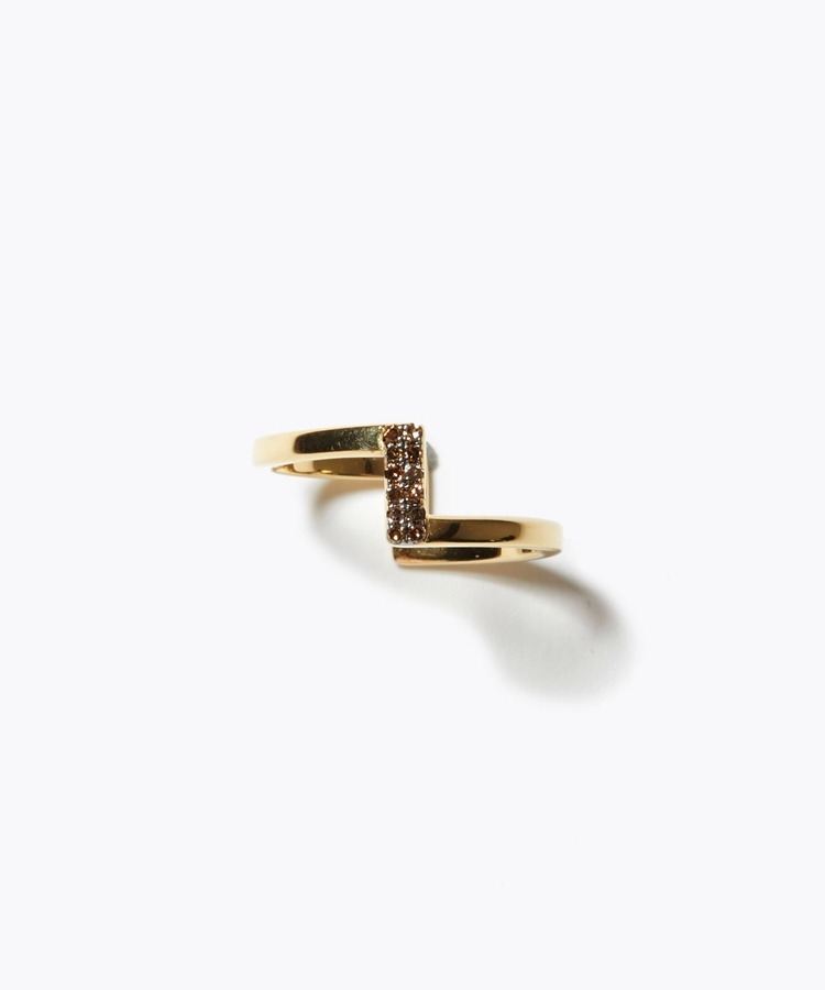 [meander] front rectangle pave diamonds stacking ring